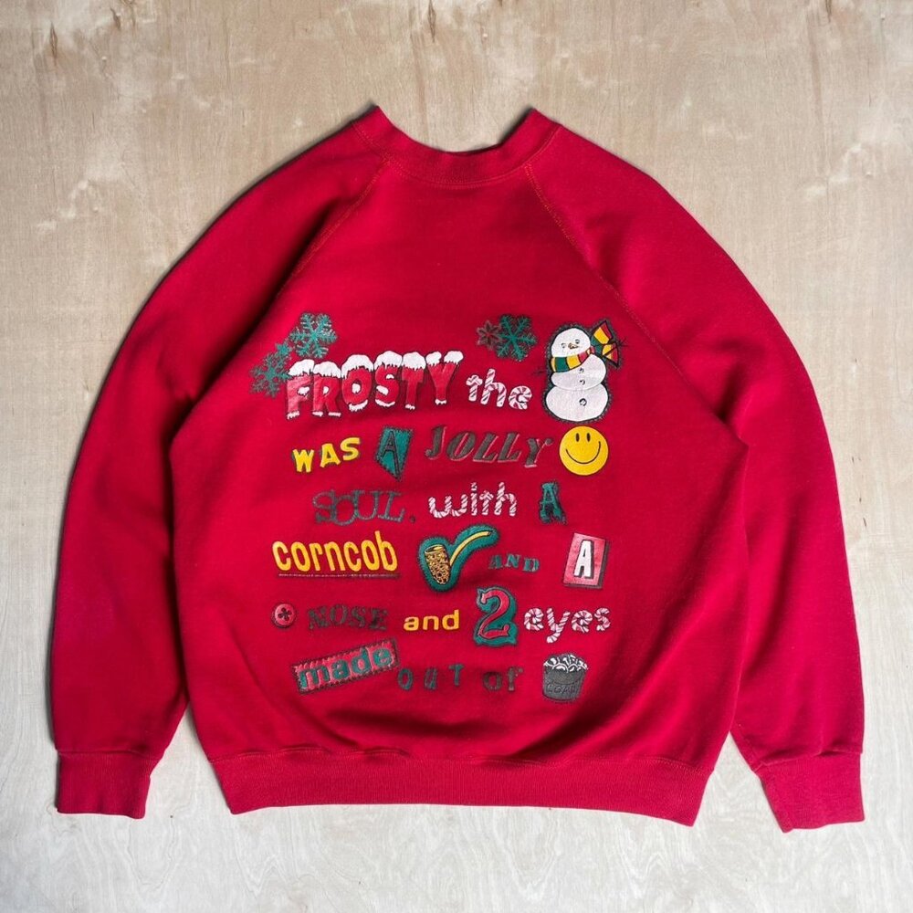 Vintage 80s Frosty The Snowman Christmas Crewneck Sweatshirt / Size Men's Large